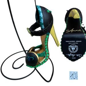 Disney Parks Artist Signed Frozen Anna Gem Glitter Heel Ornament